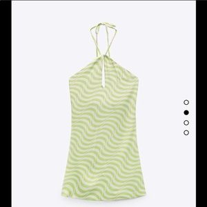 Zara green & white dress new with tags